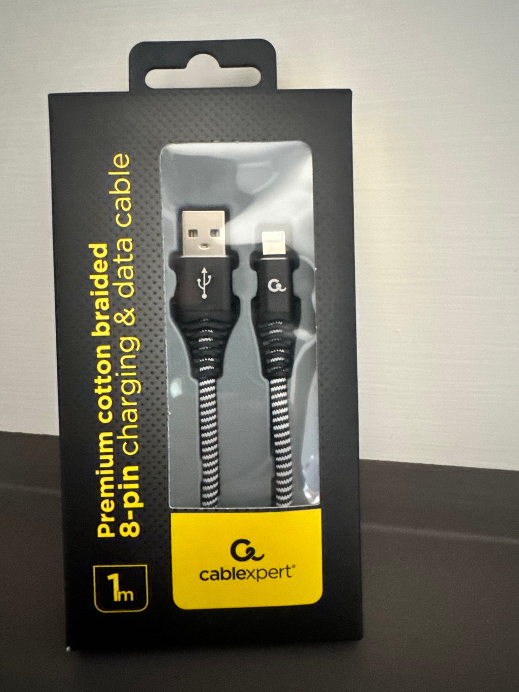 Premium cotton braided 8-pin charging data cable 1 METRO