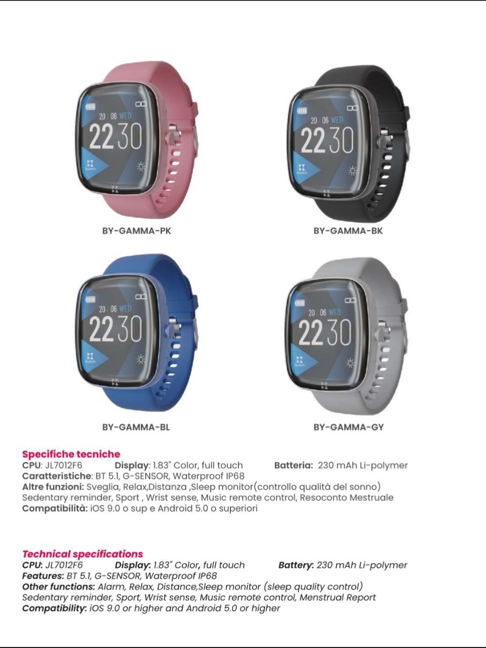 Buytech SMARTWATCH BY-GAMMA (GRIGIO)